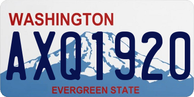 WA license plate AXQ1920