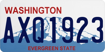WA license plate AXQ1923