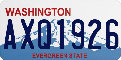 WA license plate AXQ1926