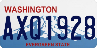 WA license plate AXQ1928