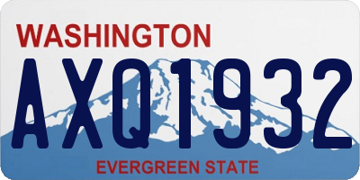 WA license plate AXQ1932