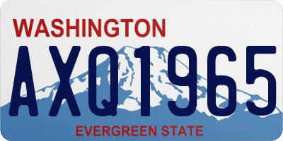 WA license plate AXQ1965
