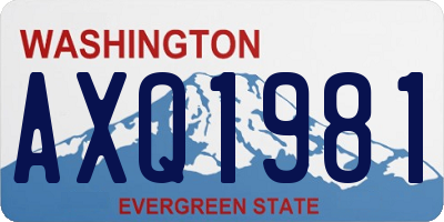 WA license plate AXQ1981