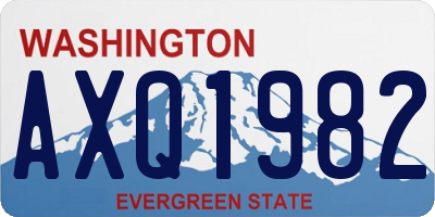 WA license plate AXQ1982