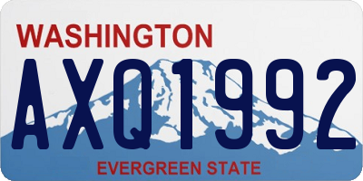 WA license plate AXQ1992