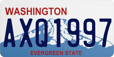 WA license plate AXQ1997