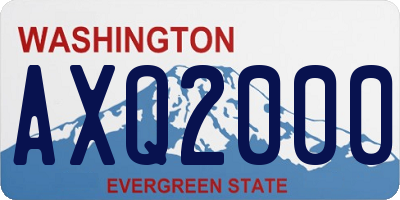 WA license plate AXQ2000