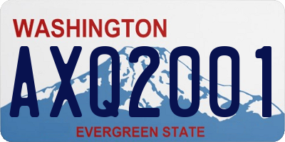 WA license plate AXQ2001