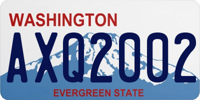 WA license plate AXQ2002