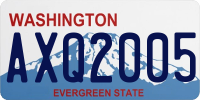 WA license plate AXQ2005