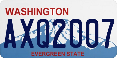 WA license plate AXQ2007
