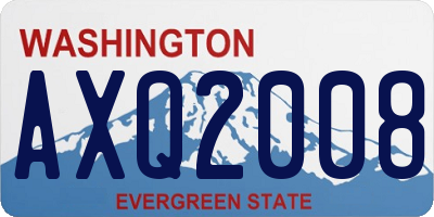WA license plate AXQ2008