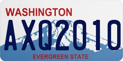 WA license plate AXQ2010