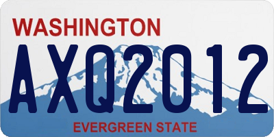 WA license plate AXQ2012