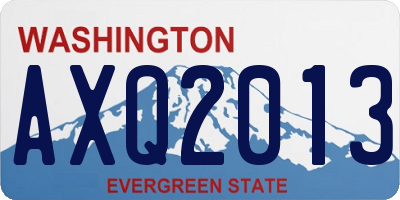 WA license plate AXQ2013