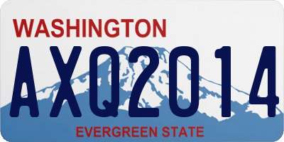 WA license plate AXQ2014