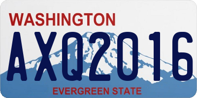 WA license plate AXQ2016