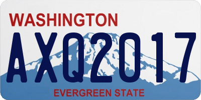WA license plate AXQ2017