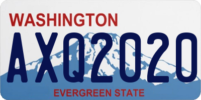 WA license plate AXQ2020