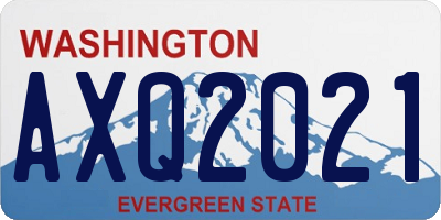 WA license plate AXQ2021