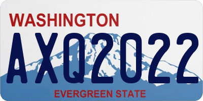 WA license plate AXQ2022