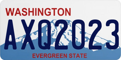 WA license plate AXQ2023