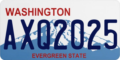 WA license plate AXQ2025