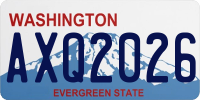 WA license plate AXQ2026