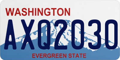 WA license plate AXQ2030