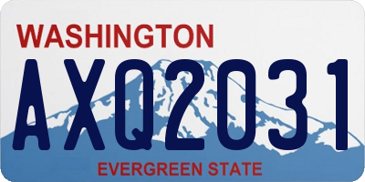 WA license plate AXQ2031