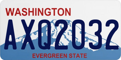 WA license plate AXQ2032