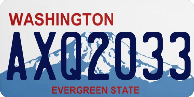 WA license plate AXQ2033
