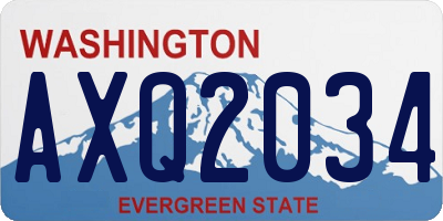 WA license plate AXQ2034