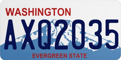 WA license plate AXQ2035