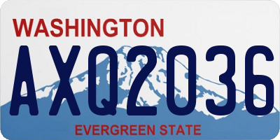 WA license plate AXQ2036
