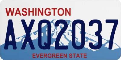WA license plate AXQ2037