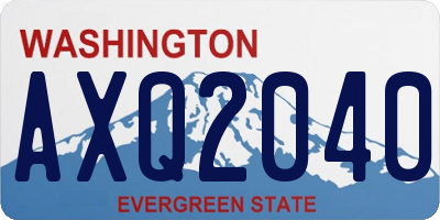 WA license plate AXQ2040