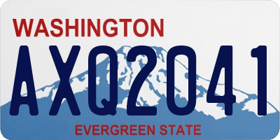 WA license plate AXQ2041