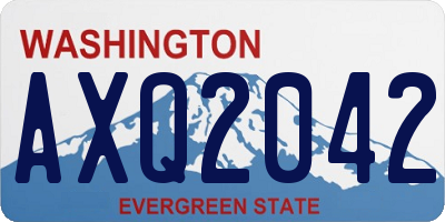WA license plate AXQ2042