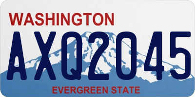 WA license plate AXQ2045