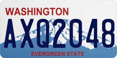 WA license plate AXQ2048