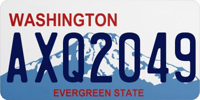 WA license plate AXQ2049