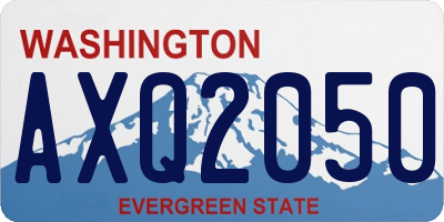 WA license plate AXQ2050