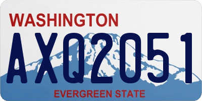 WA license plate AXQ2051