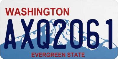 WA license plate AXQ2061