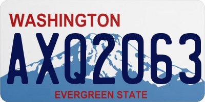 WA license plate AXQ2063