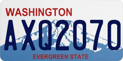 WA license plate AXQ2070