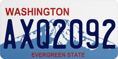 WA license plate AXQ2092