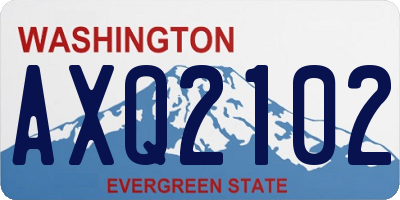 WA license plate AXQ2102