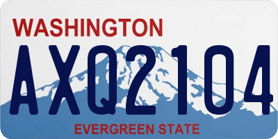 WA license plate AXQ2104